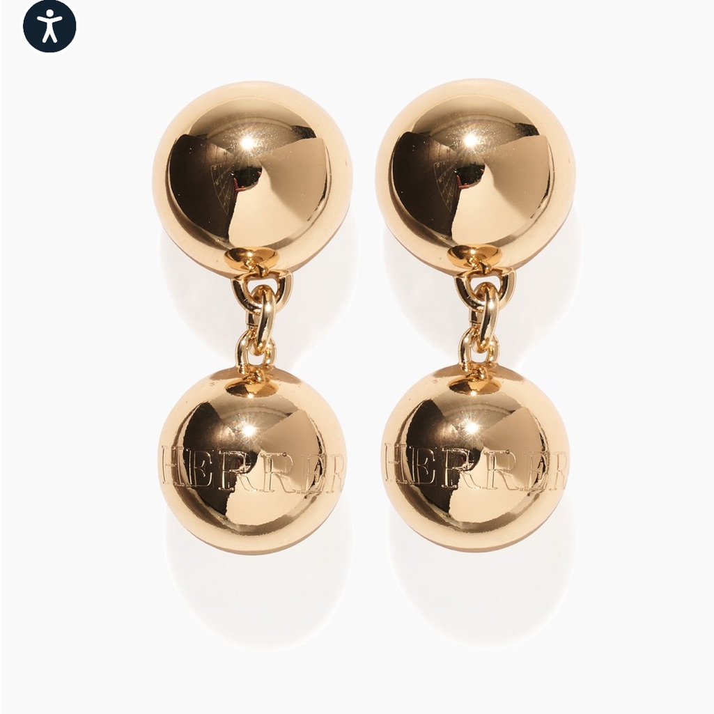 Carolina Herrera Gold Ball Drop Earrings